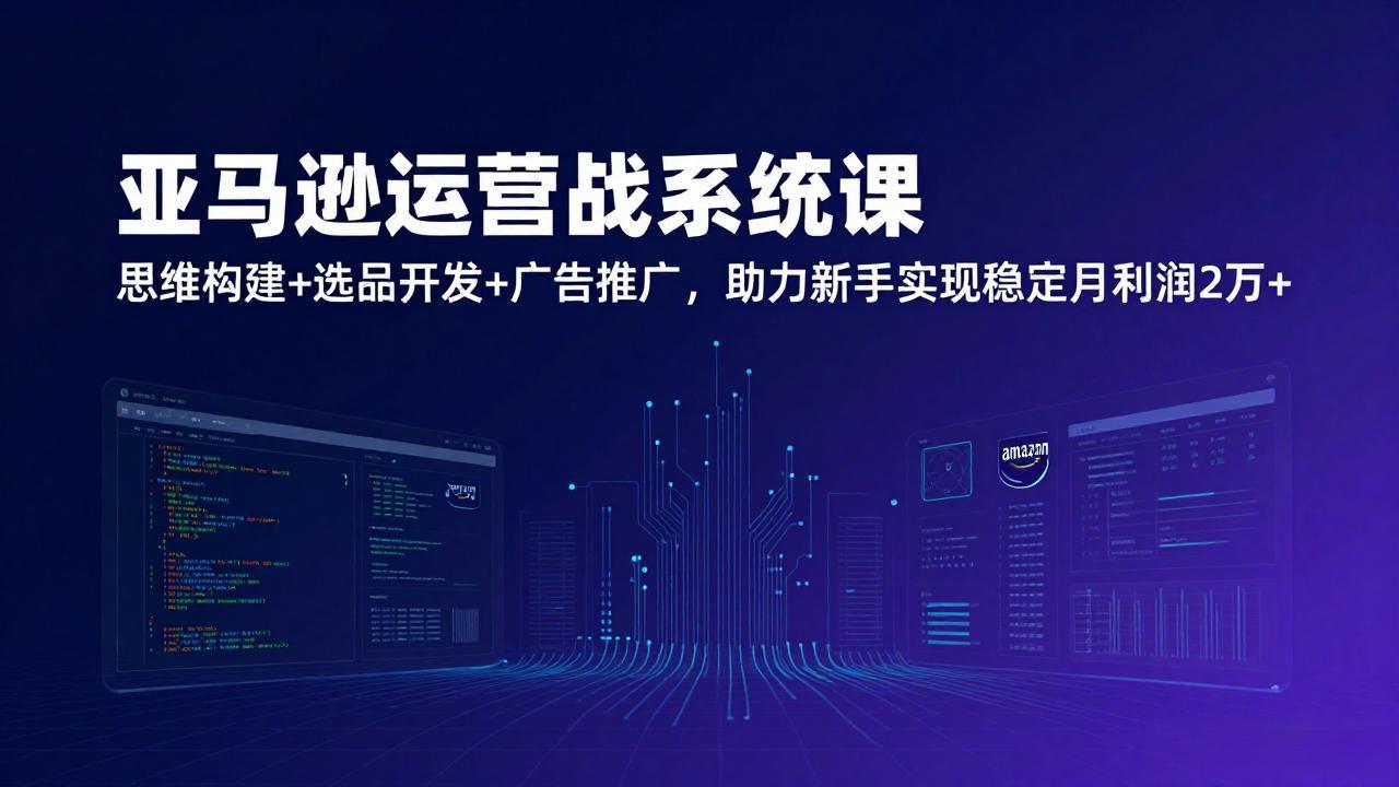 亚马逊运营实战系统课，思维构建+选品开发+广告推广，助力新手实现稳定月利润2万+(更新-宝藏屋创业网