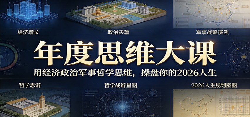 年度思维大课，用经济政治军事哲学思维，操盘你的2026人生-宝藏屋创业网