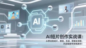 AI短片创作实战课：从想法到成片，策划、生成、剪辑全流程，开启视频变现新路径！-宝藏屋创业网