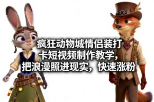 疯狂动物城情侣装打卡短视频制作教学，把浪漫照进现实，快速涨粉-宝藏屋创业网