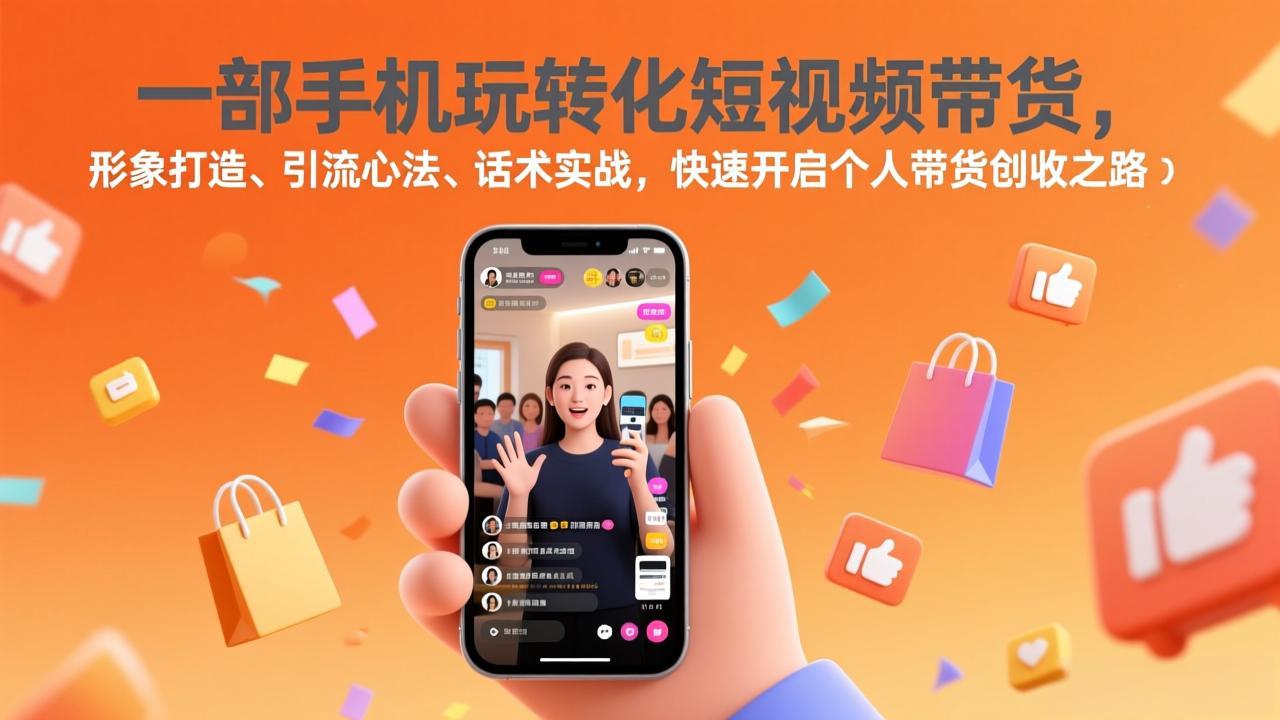 一部手机玩转化短视频带货，形象打造、引流心法、话术实战，快速开启个人带货创收之路-宝藏屋创业网