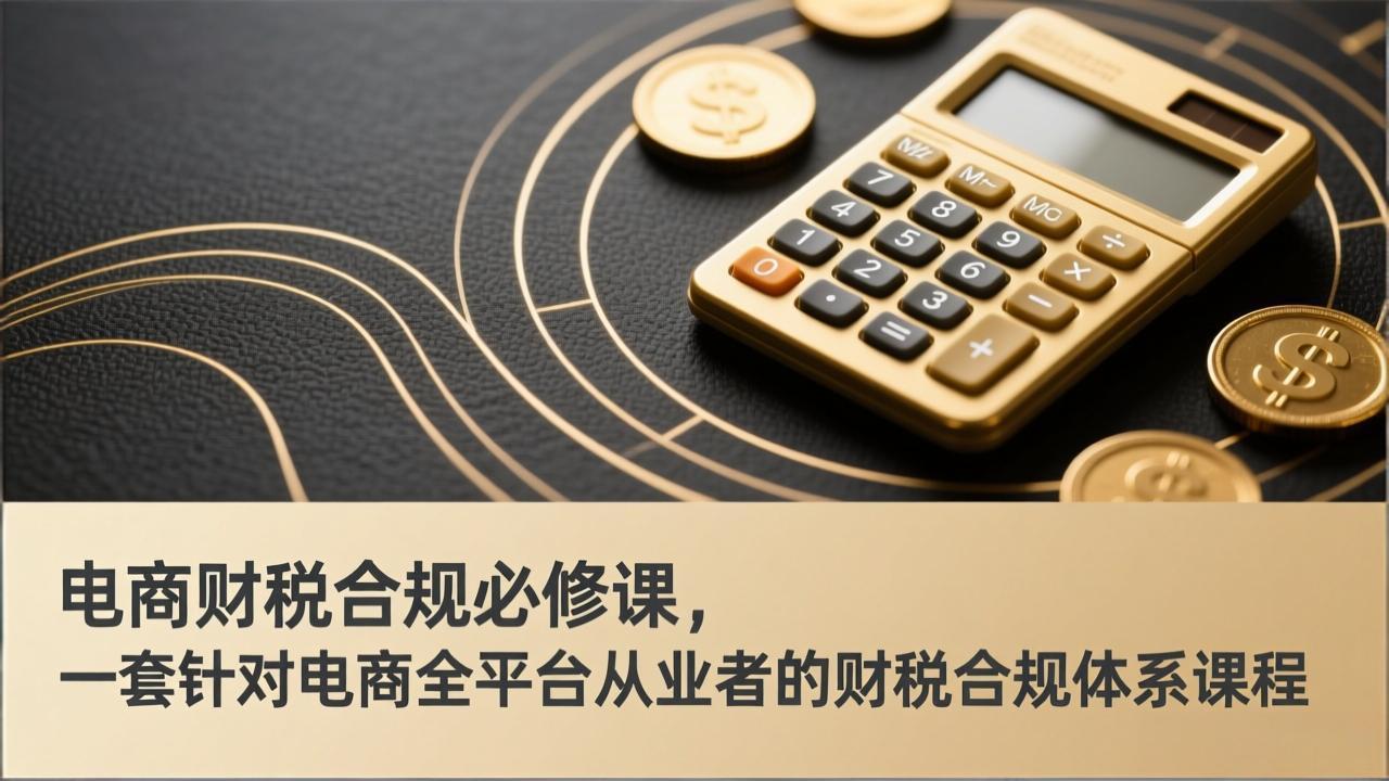 电商财税合规必修课，是一套针对电商全平台从业者的财税合规体系课程-宝藏屋创业网