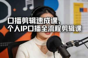 口播剪辑速成课，个人IP口播全流程剪辑课-宝藏屋创业网