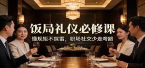 公众号收费文章：《饭局礼仪必修课：懂规矩不踩雷，职场社交少走弯路》-宝藏屋创业网