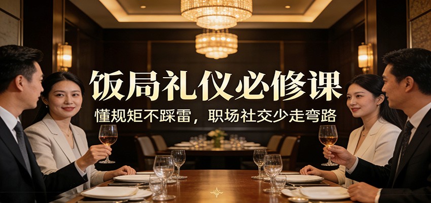 公众号收费文章：《饭局礼仪必修课：懂规矩不踩雷，职场社交少走弯路》-宝藏屋创业网