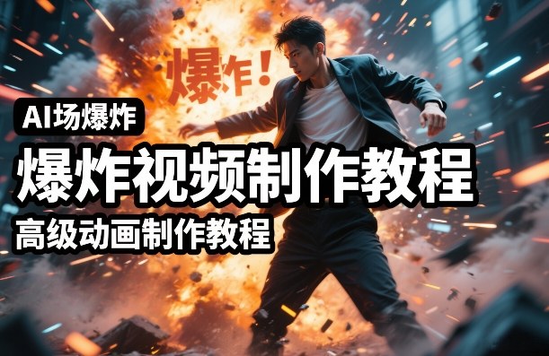 AI场景爆炸视频制作教程，利用人物实拍视频制作出高级的动画特效-宝藏屋创业网