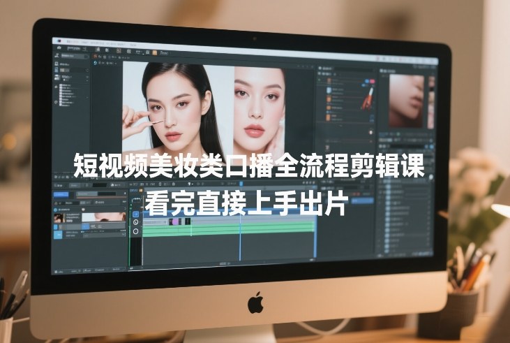 短视频美妆类口播全流程剪辑课，看完直接上手出片-宝藏屋创业网