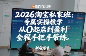 2026淘宝私家班:专属实操教学,从0起店到盈利,全程手把手带练(更新)-宝藏屋创业网