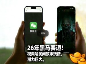 26年黑马赛道，视频号民间故事类玩法，潜力巨大，每日收益超5张-宝藏屋创业网