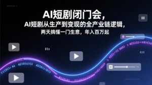 AI短剧闭门会，AI短剧从生产到变现的全产业链逻辑，两天搞懂一门生意，年入百万起-宝藏屋创业网