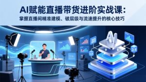 AI赋能直播带货进阶实战课：掌握直播间精准建模、破层级与流速提升的核心技巧-宝藏屋创业网