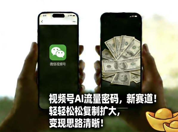 视频号AI流量密码新赛道，轻轻松松复制扩大，变现思路清晰-宝藏屋创业网