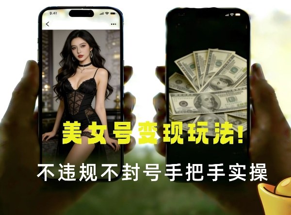 最新美女号变现玩法！不违规不封号，变现路径多，完整教程拆解！-宝藏屋创业网