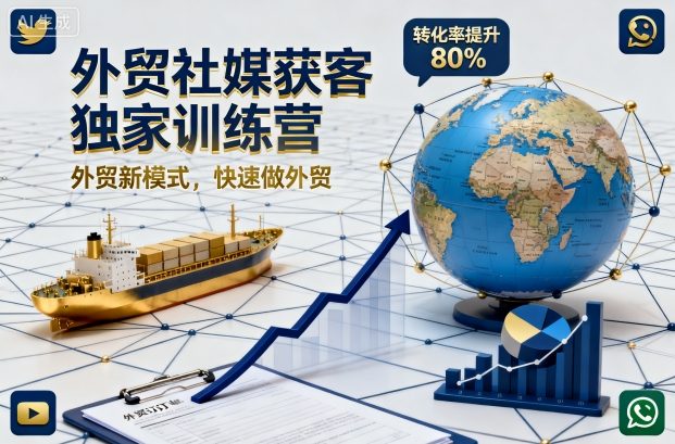 外贸社媒获客独家训练营，外贸新模式，快速做外贸(更新26年2月)-宝藏屋创业网