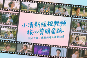 小清新短视频核心剪辑套路,新手万能,适配所有小清新场景-宝藏屋创业网