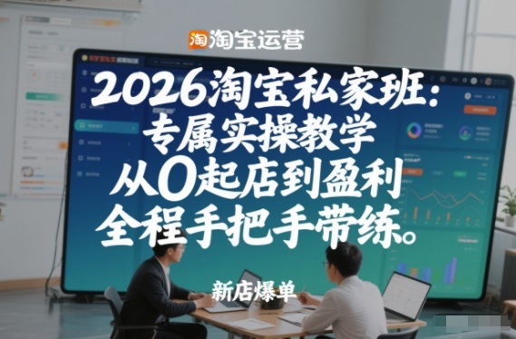 2026淘宝私家班：专属实操教学，从0起店到盈利，全程手把手带练（更新26年2月）-宝藏屋创业网