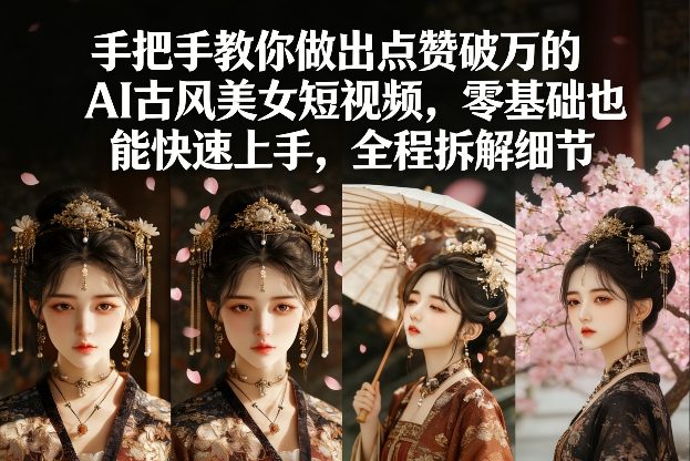 手把手教你做出点赞破万的AI古风美女短视频，零基础也能快速上手，全程拆解细节-宝藏屋创业网