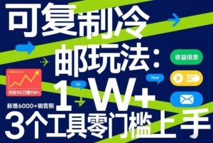 可复制冷邮件玩法：月投50刀賺1W+，新增6000+销售额，3个工具零门槛上手-宝藏屋创业网