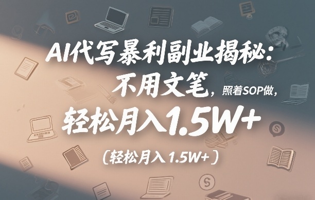 AI代写暴利副业揭秘：不用文笔，照着SOP做，轻松月入1.5W+-宝藏屋创业网