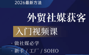 2026外贸社媒获客入门课-宝藏屋创业网