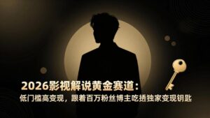 2026影视解说黄金赛道：低门槛高变现，跟着百万粉丝博主吃透独家变现钥匙-宝藏屋创业网