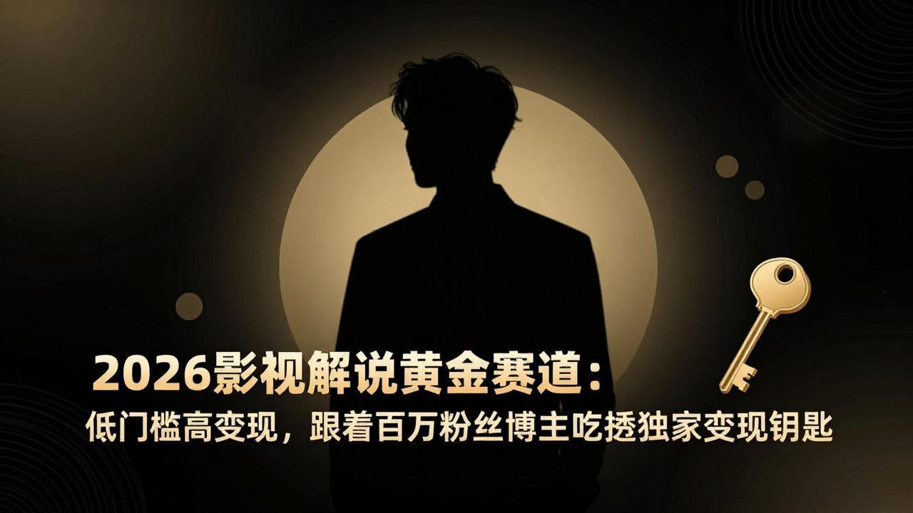 2026影视解说黄金赛道：低门槛高变现，跟着百万粉丝博主吃透独家变现钥匙-宝藏屋创业网