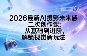 2026最新AI摄影未来感二次创作课:从基础到进阶,解锁视觉新玩法-宝藏屋创业网