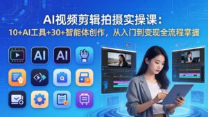 AI 视频剪辑拍摄实操课：10+AI工具+30+智能体创作，从入门到变现全流程掌握-宝藏屋创业网