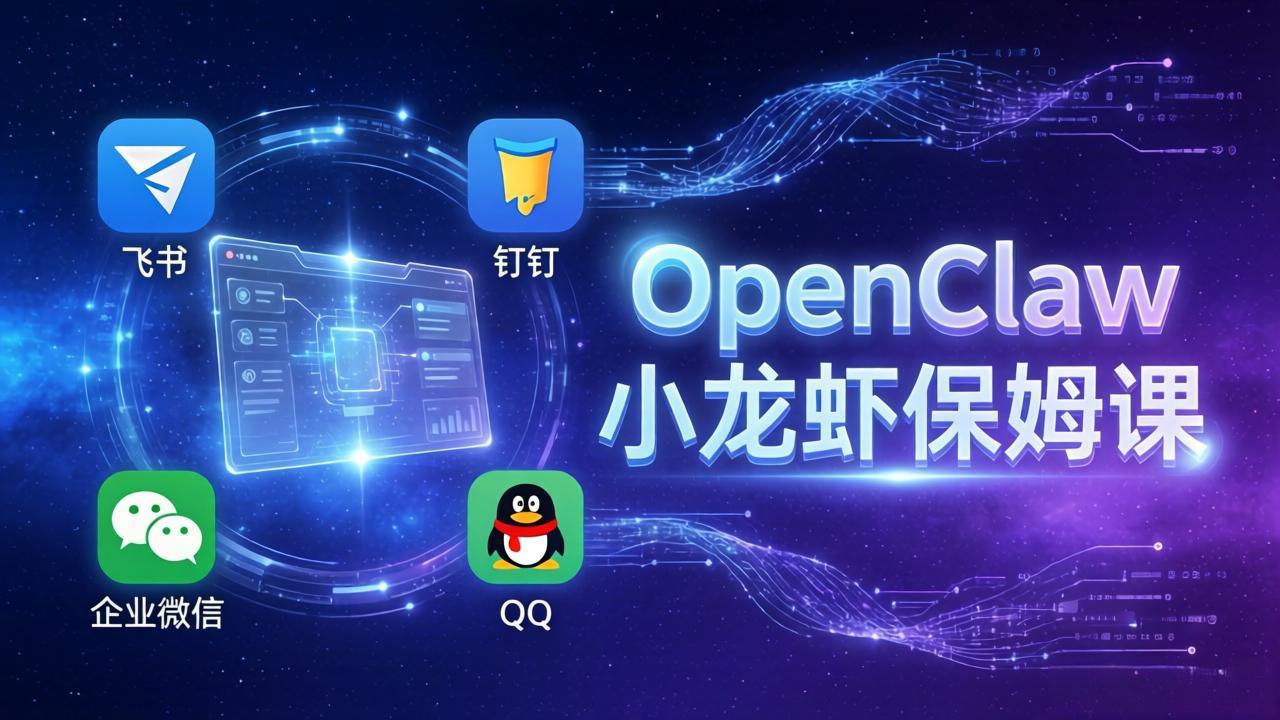 OpenClaw小龙虾保姆课： Windows/macOS/Linux/Docker全系统安装，飞书+钉钉+企业微信+QQ 全接入-宝藏屋创业网