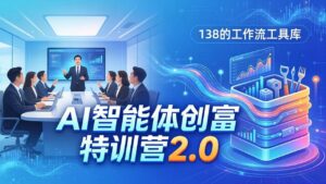 AI智能体创富训练营2.0:3天闭门直播+视频课+工具库,从0到1搭建智能体附138个工作流-宝藏屋创业网