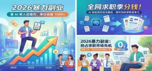 2026暴力副业:靠AI帮人改简历,单日收益1000+,全网求职季分钱-宝藏屋创业网