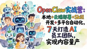 OpenClaw实战营：本地+云端部署+Skill开发+多平台自动化，7 天打造 AI 员工团队，实现内容量产-宝藏屋创业网