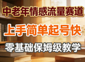 中老年情感流量赛道，上手简单起号快，零基础保姆级教学-宝藏屋创业网