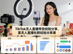 TikTok无人直播带货经验分享，某无人直播社群经验分享课-宝藏屋创业网