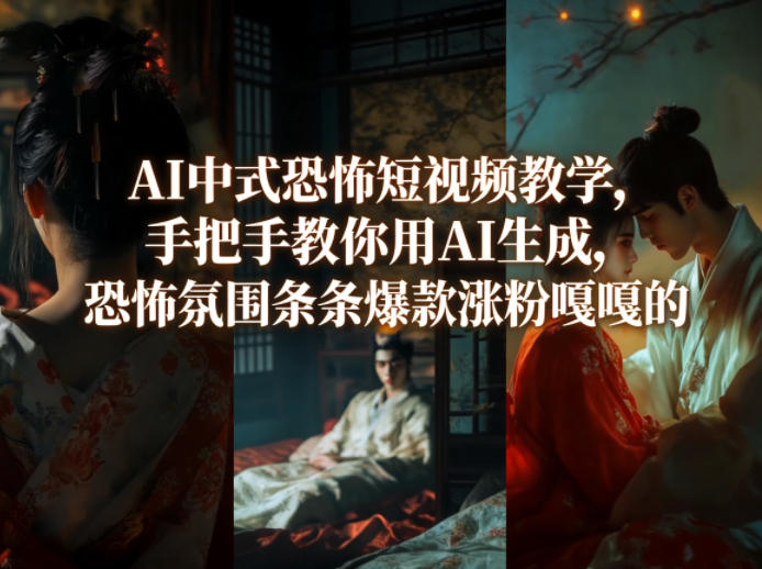 AI中式恐怖短视频教学，手把手教你用AI生成，恐怖氛围条条爆款涨粉嘎嘎的-宝藏屋创业网