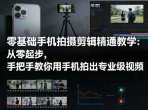 零基础手机拍摄剪辑精通教学:从零起步,手把手教你用手机拍出专业级视频-宝藏屋创业网