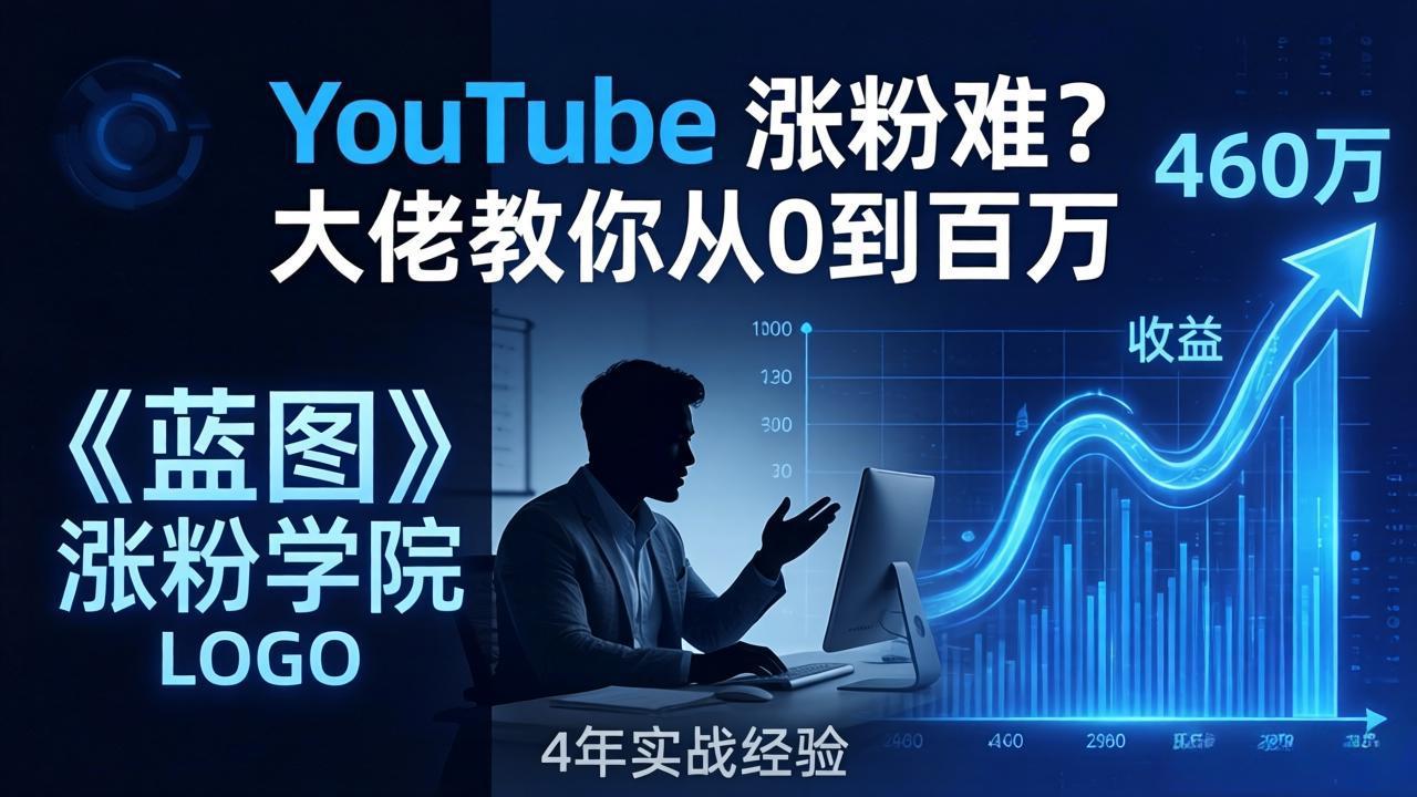YouTube 涨粉难？《蓝图涨粉学院》：4 年赚 460 万的大佬教策略，从0到百万有路径！-宝藏屋创业网