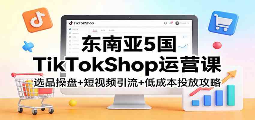 东南亚5国TikTokShop运营课：选品操盘+短视频引流+低成本投放攻略-宝藏屋创业网