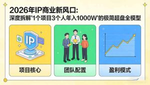 2026年IP商业新风口:深度拆解“1个项目3个人年入1000W”的极简超盘全模型-宝藏屋创业网