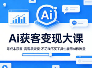 Ai获客变现大课，零成本获客，高客单变现，不花钱不买工具也能用AI做流量-宝藏屋创业网