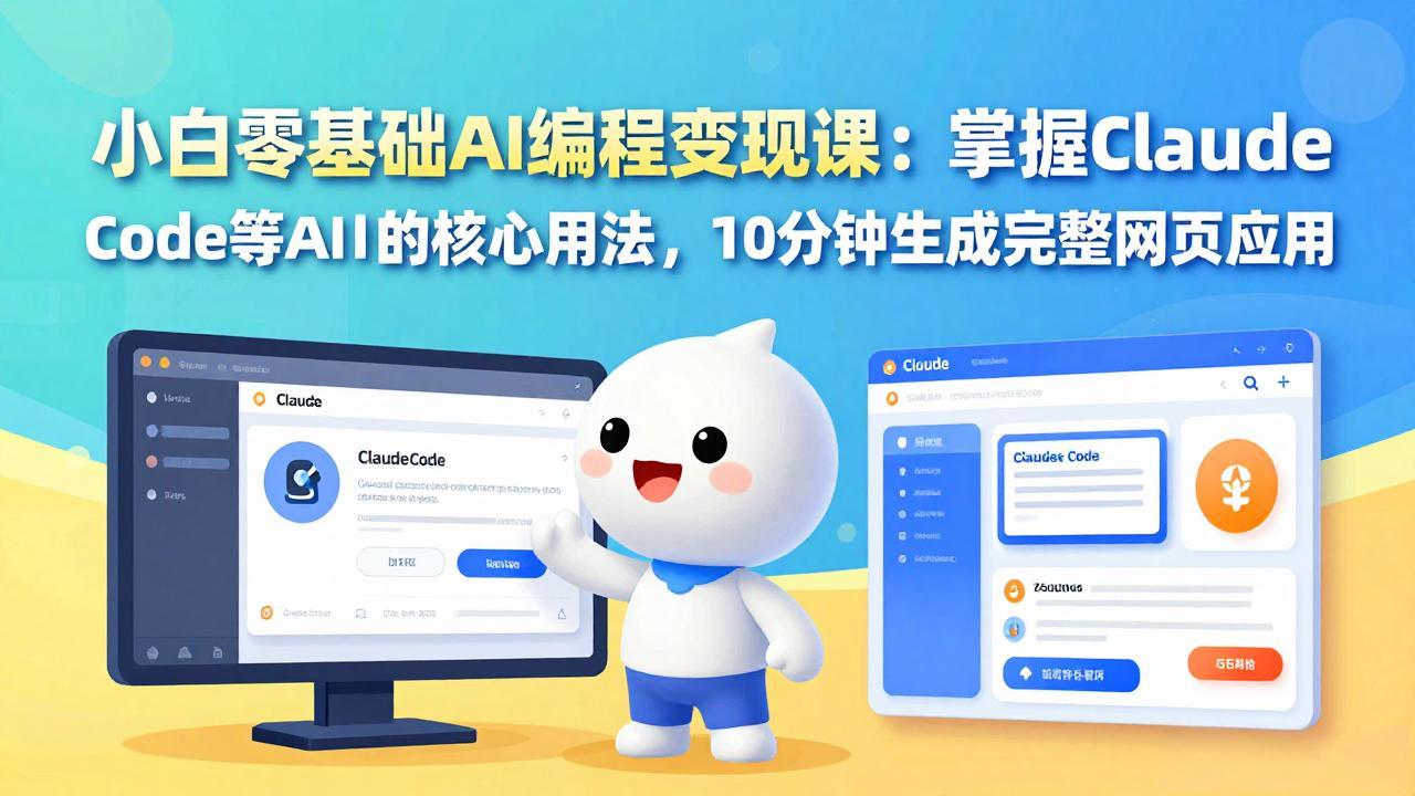 小白零基础AI编程变现课：掌握Claude Code等AI工具的核心用法，10分钟生成完整网页应用-宝藏屋创业网