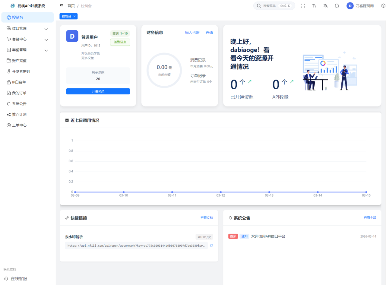 2026全新UI解析计费系统源码 附教程-宝藏屋创业网