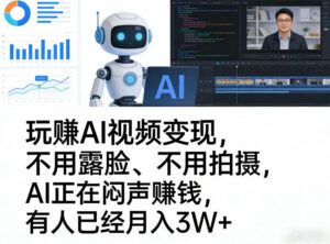 玩賺AI视频变现，不用露脸、不用拍摄，AI正在闷声賺钱，有人已经月入3W+-宝藏屋创业网