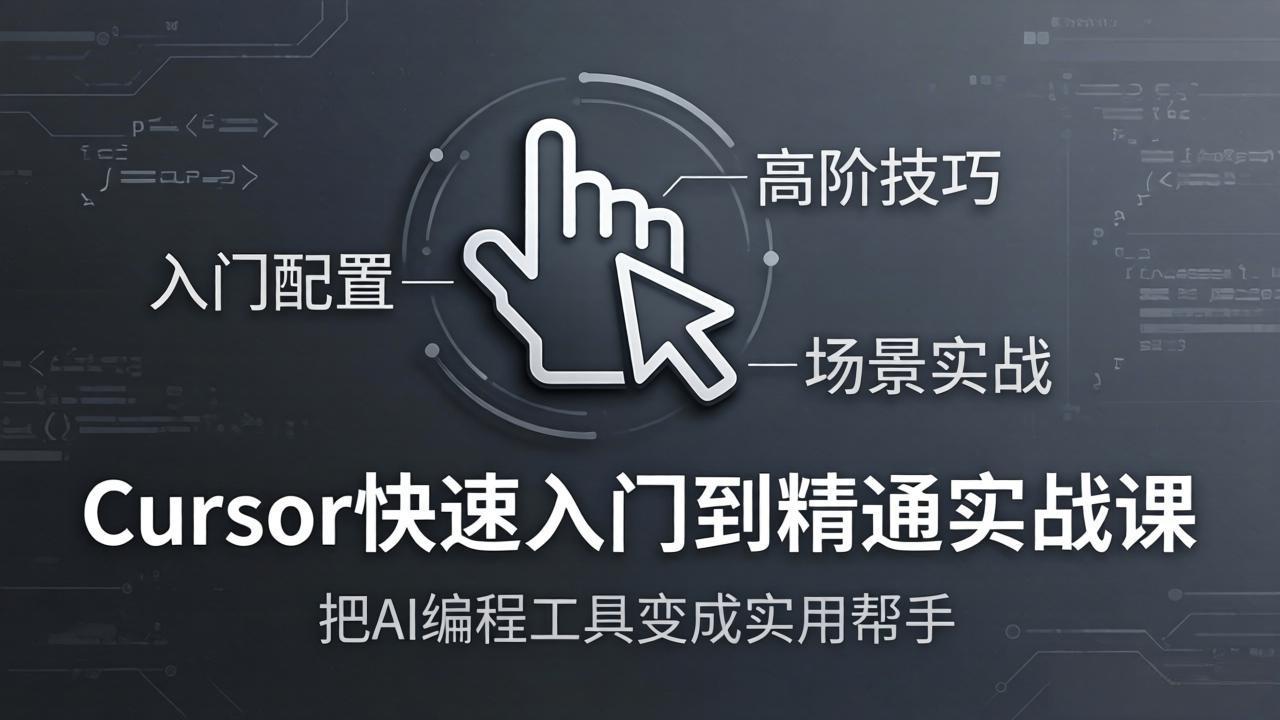 Cursor快速入门到精通实战课：入门配置+高阶技巧+场景实战，把AI编程工具变成实用帮手-宝藏屋创业网