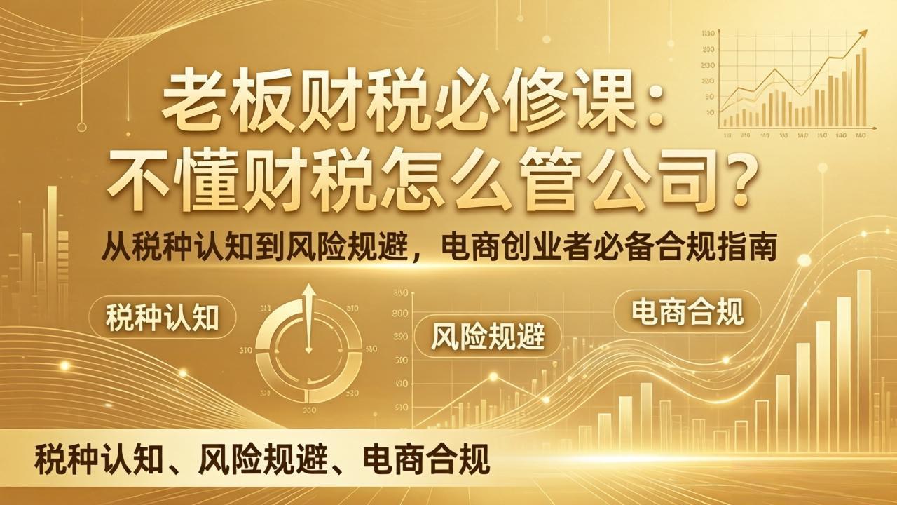 老板财税必修课：不懂财税怎么管公司？从税种认知到风险规避，电商创业者必备合规指南-宝藏屋创业网