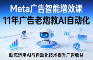 Meta广告智能增效课,11年广告老炮教AI自动化,助您运用AI与自动化技术提升广告收益-宝藏屋创业网