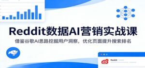 Reddit数据AI营销实战课：借鉴谷歌AI思路挖掘用户洞察，优化页面提升搜索排名-宝藏屋创业网