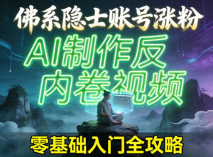 佛系隐士账号涨粉，AI制作反内卷视频，零基础入门全攻略-宝藏屋创业网
