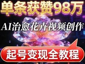 单条获赞98W，AI治愈花卉视频创作，起号变现全教程-宝藏屋创业网