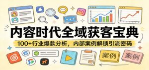 内容时代全域获客宝典：100+行业爆款分析，内部案例解锁引流密码-宝藏屋创业网